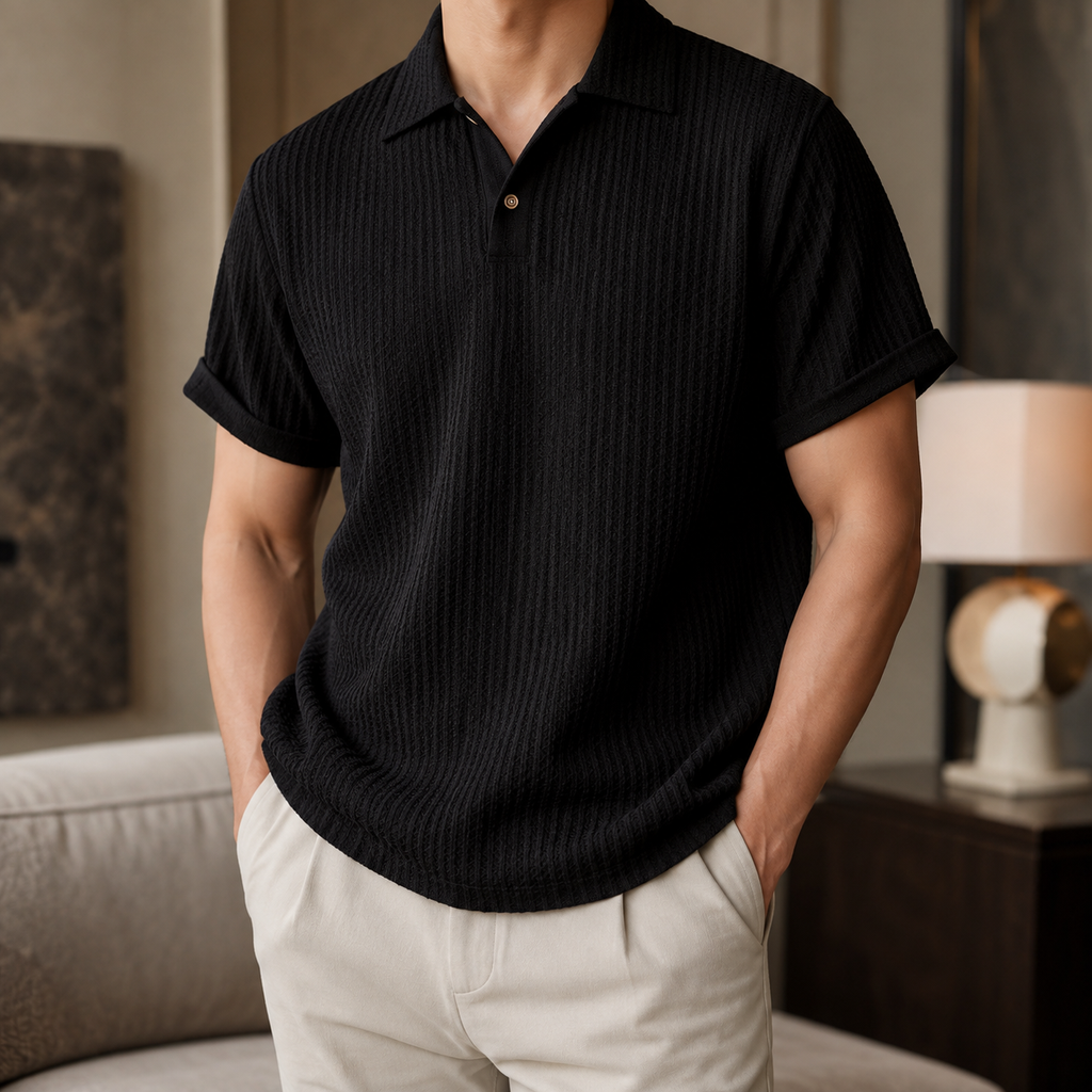 Remington Men's Waffle Knit Polo Shirt