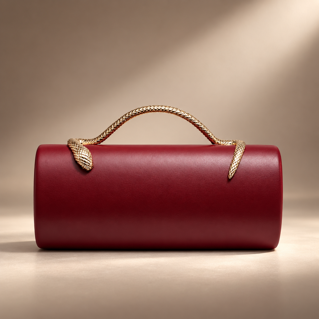 Serafina Snake Handle Cylinder Evening Clutch