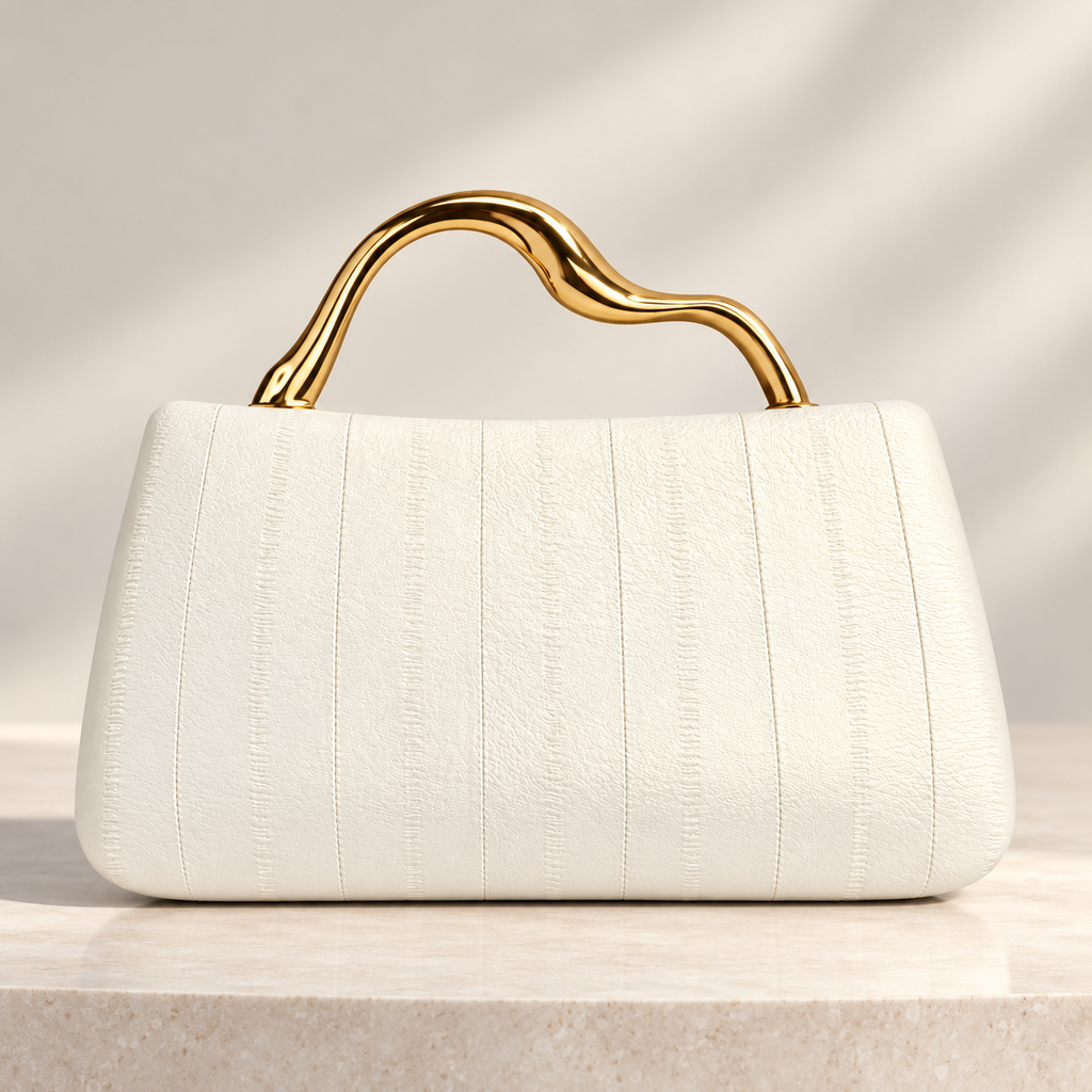 Camille Sculpted Handle Paneled Handbag