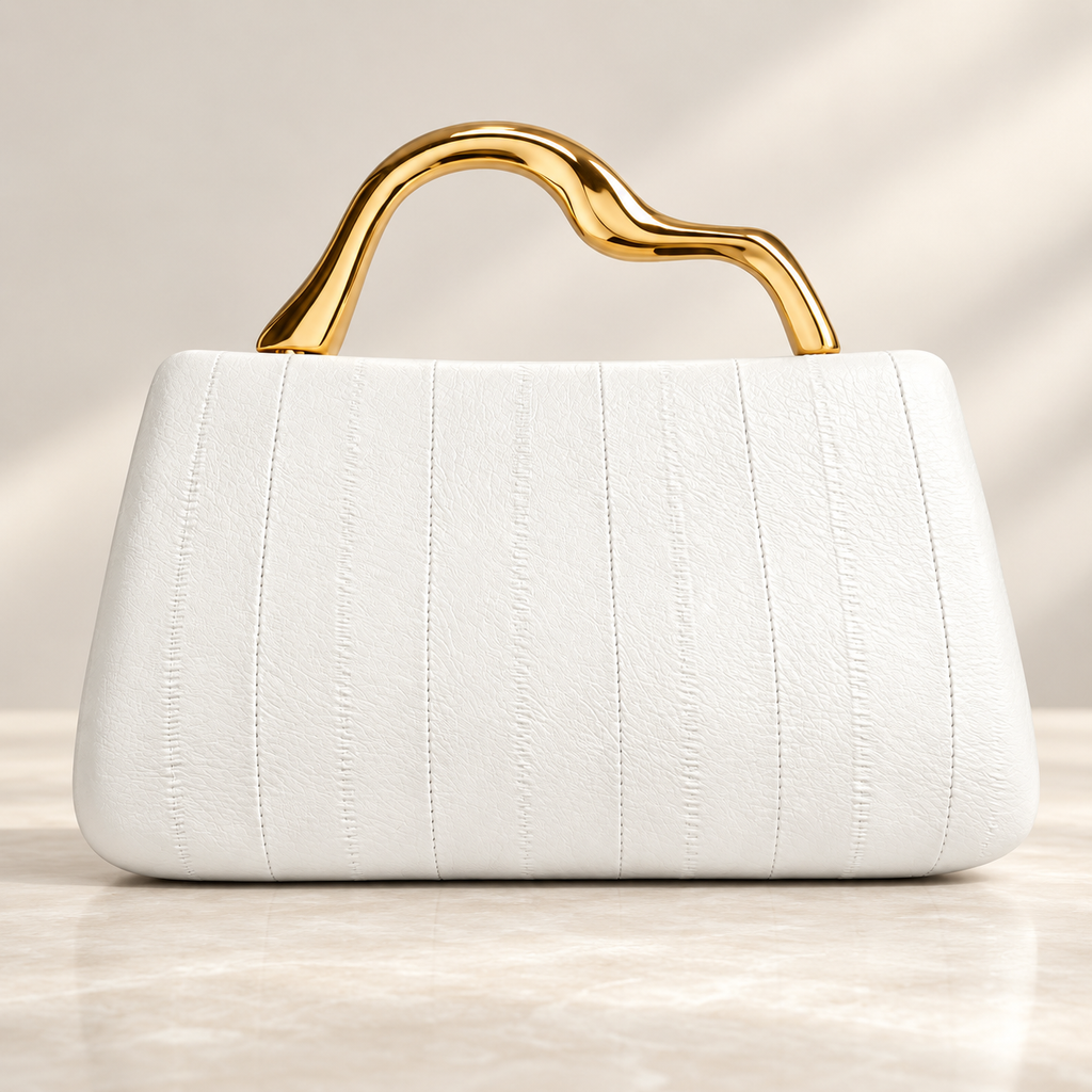 Camille Sculpted Handle Paneled Handbag