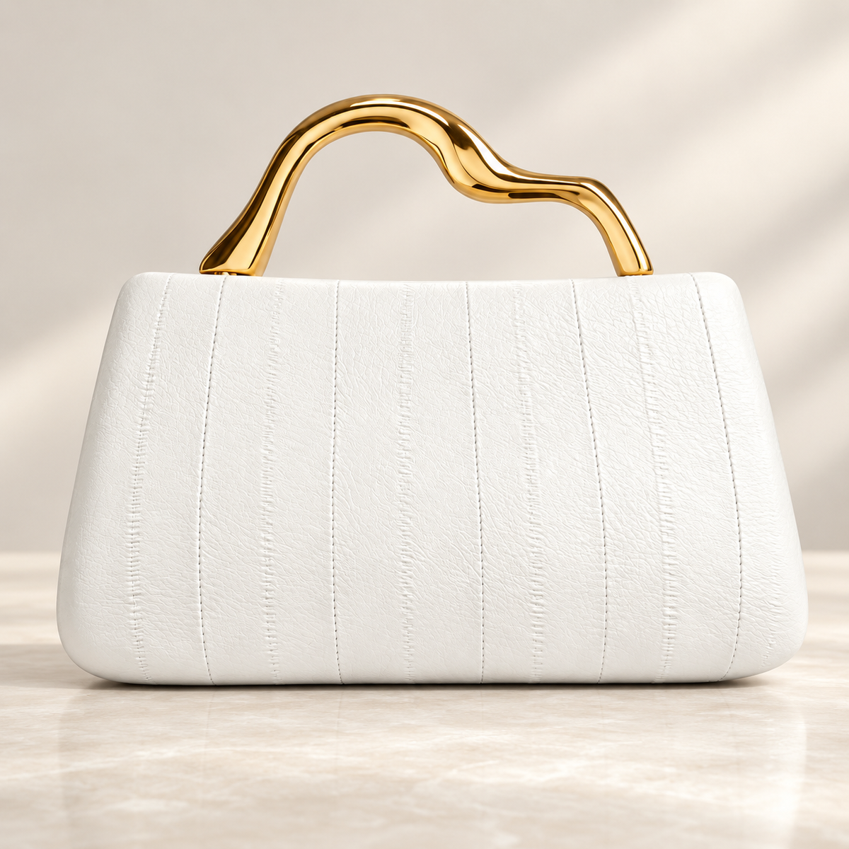 Camille Sculpted Handle Paneled Handbag