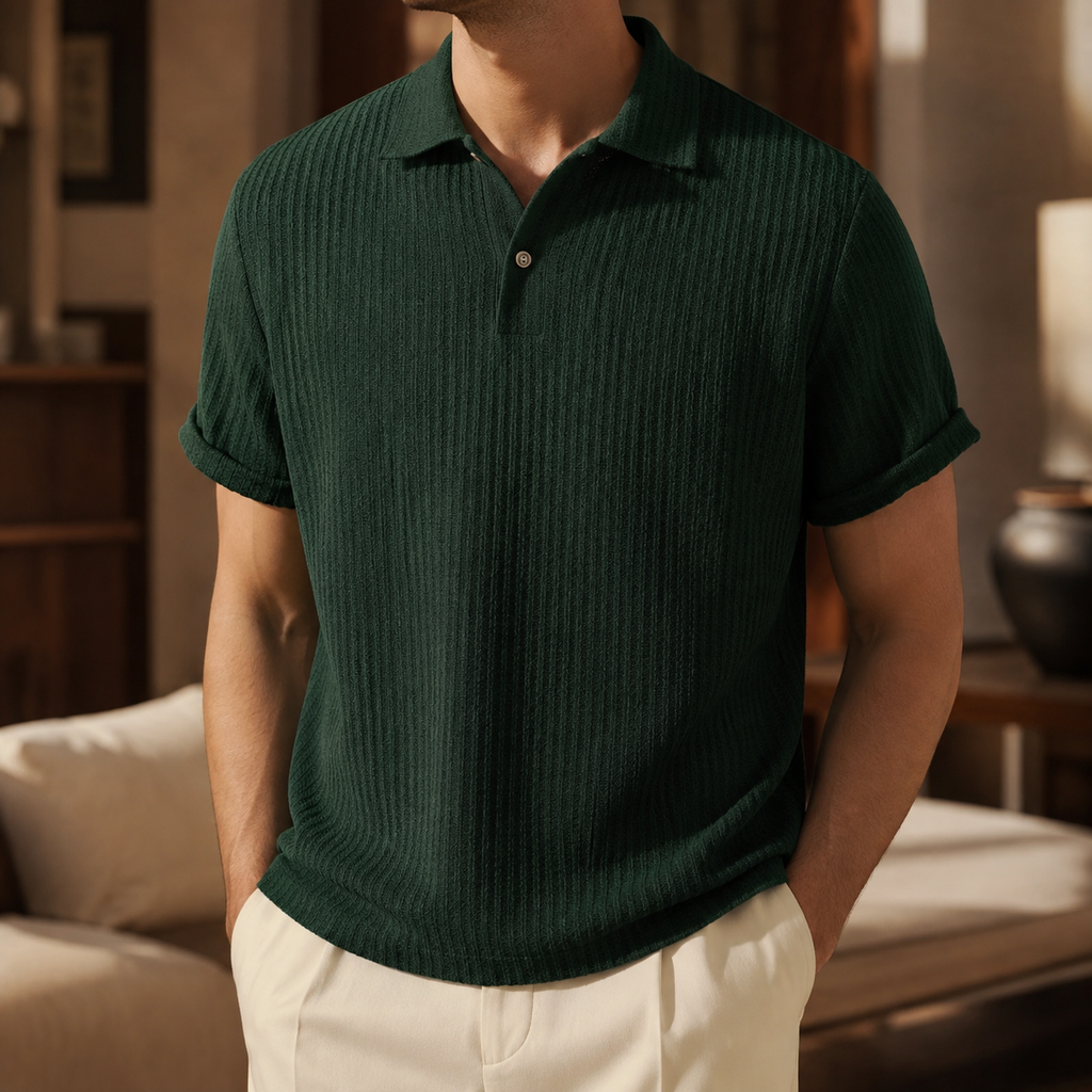 Remington Men's Waffle Knit Polo Shirt
