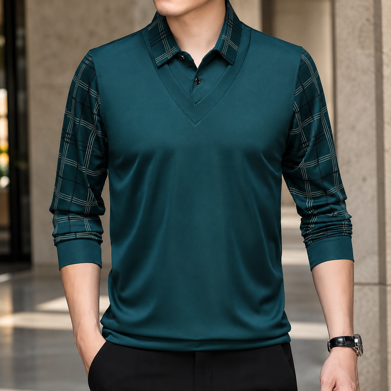 Nicolas Men’s Long Sleeve Polo Shirt