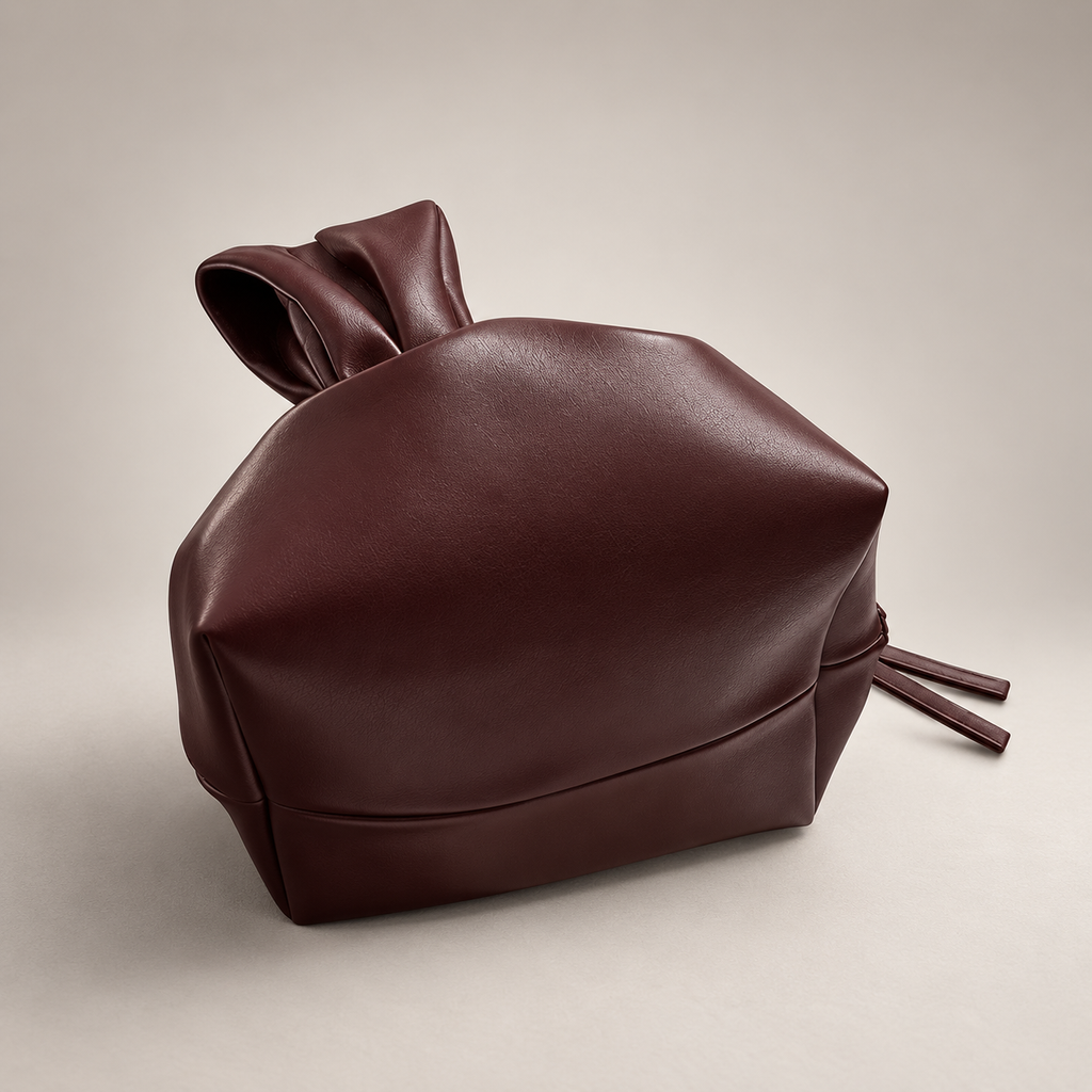 Alessia Sculpted Knot Pouch Bag with Gold-Tone Ring