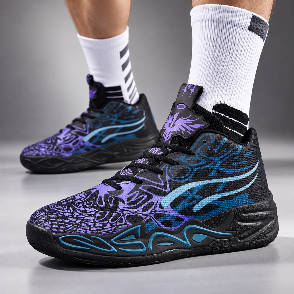 Morgan AeroFlex High-Top Basketball Sneakers – Multicolor Performance Court Shoes