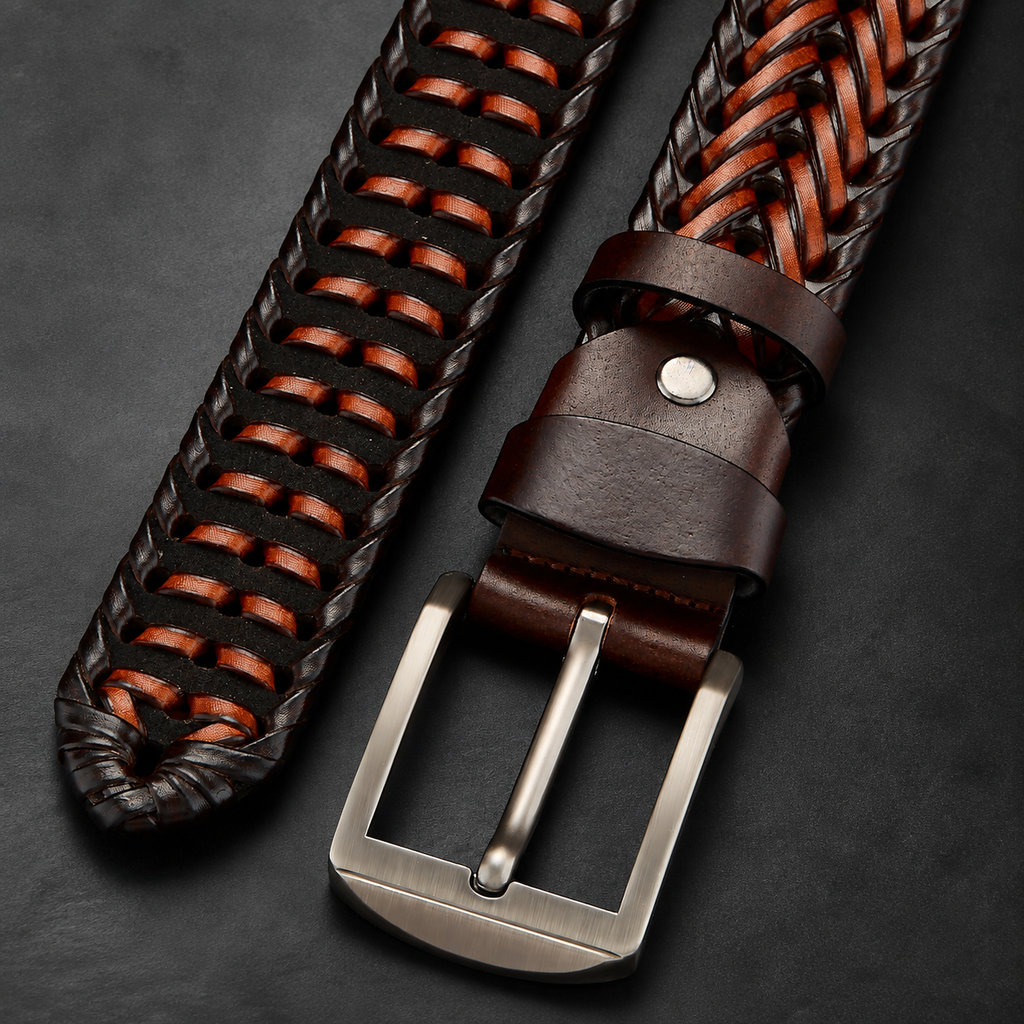 Marco Men’s Braided Cowhide Leather Belt