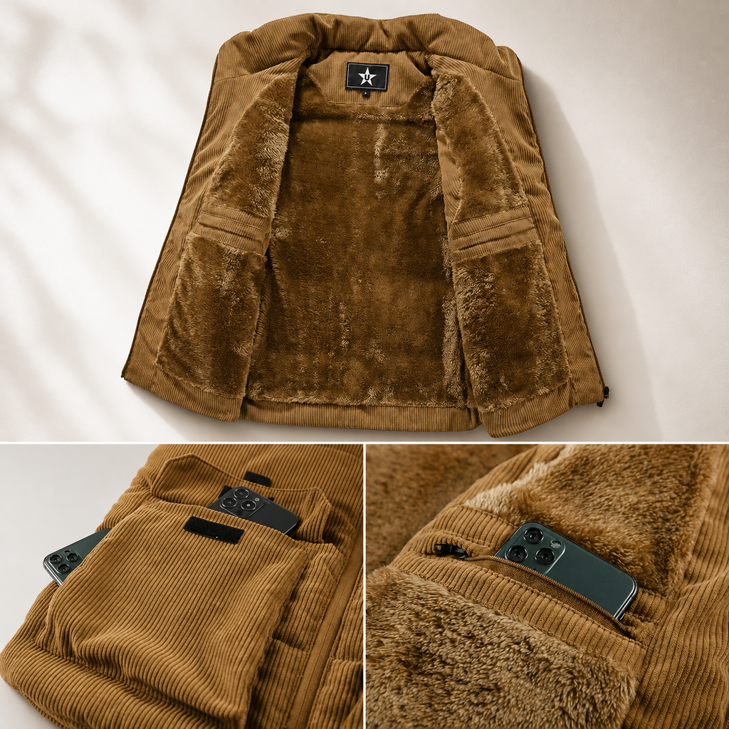 Everett Men’s Corduroy Fleece-Lined Vest