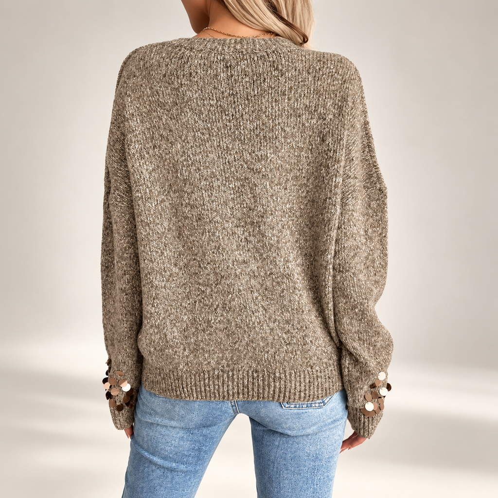 Camille Sequin-Embellished Knit Sweater
