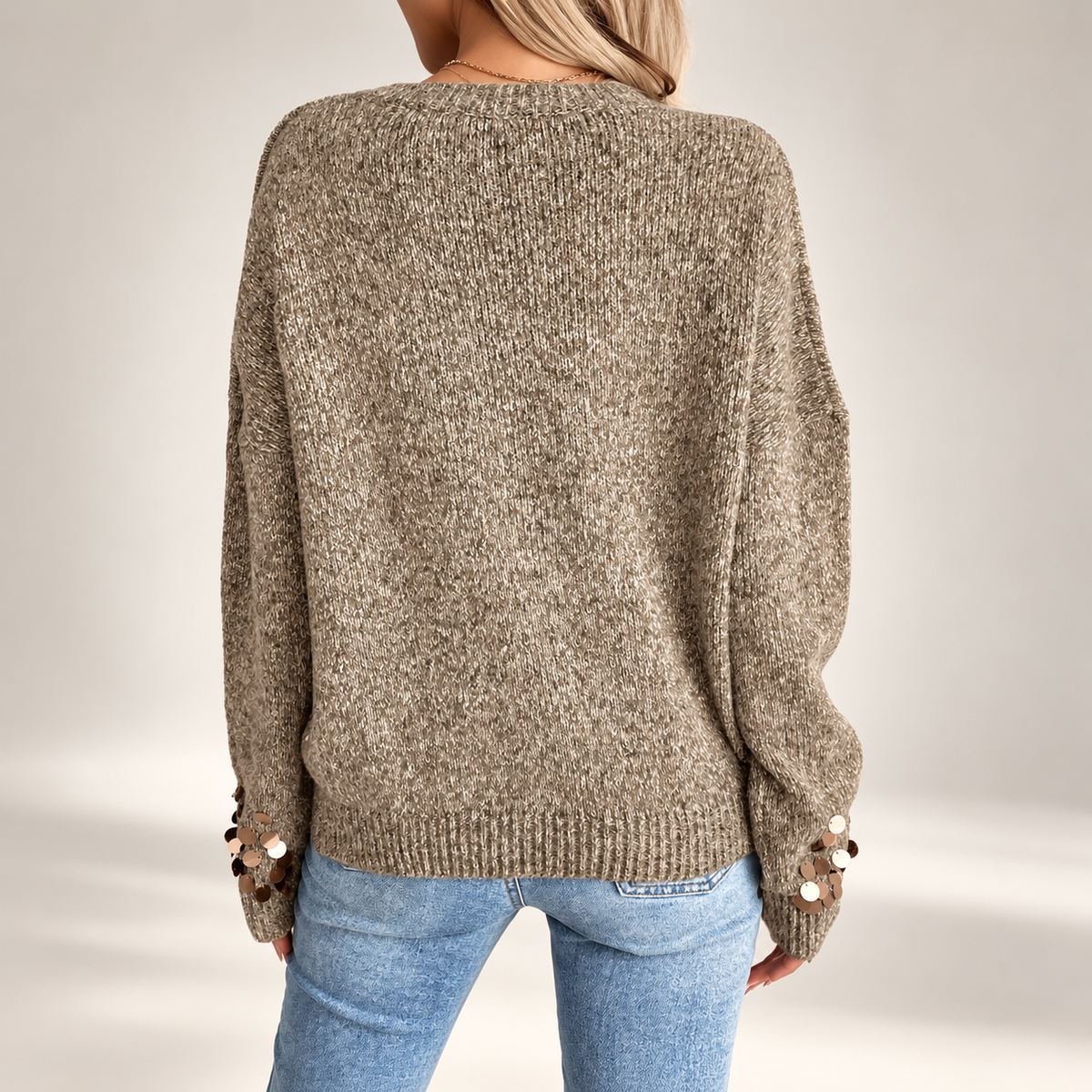 Camille Sequin-Embellished Knit Sweater