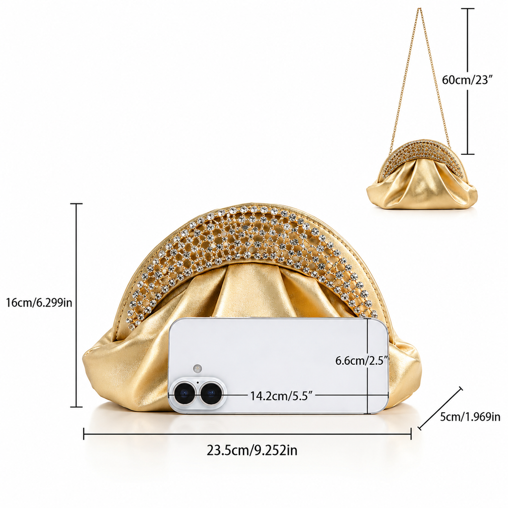 Camille Crystal Crescent Evening Clutch