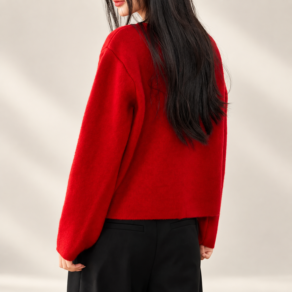 Elodie Women’s Bow-Button Knit Cardigan