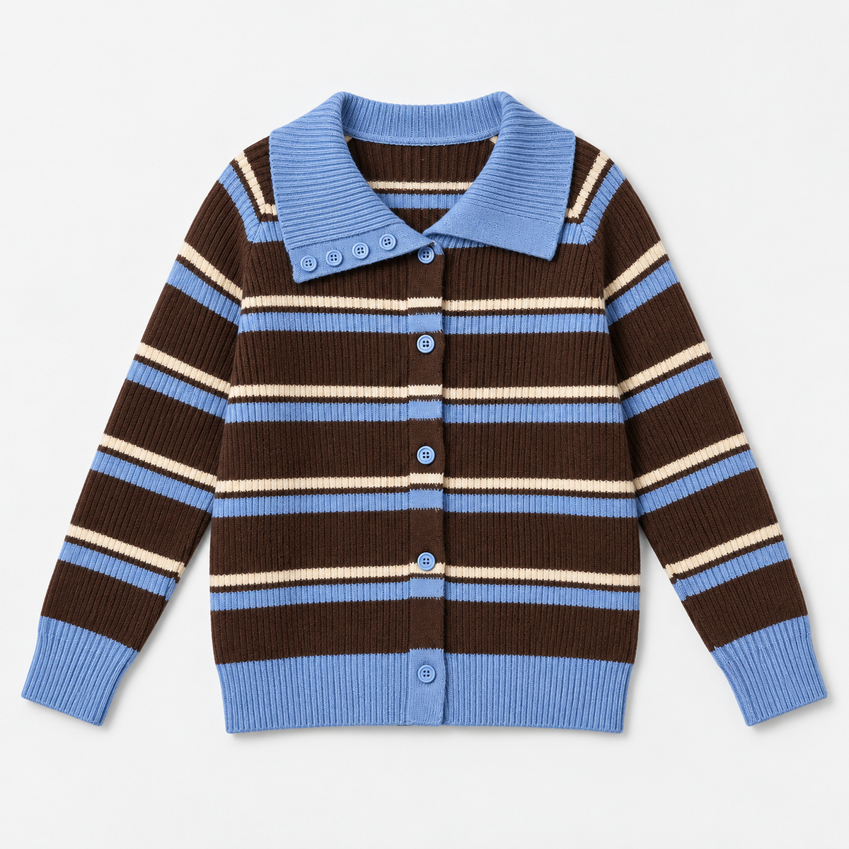 Beatrice Striped Collared Women’s Cardigan