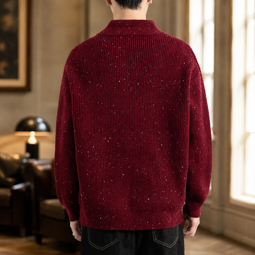 Lorenzo Ribbed Knit Zip Jacket for Men