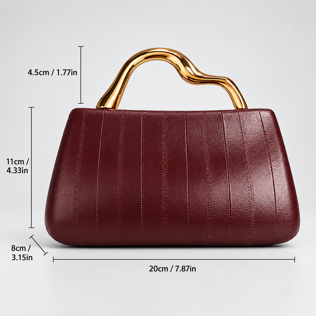 Camille Sculpted Handle Paneled Handbag