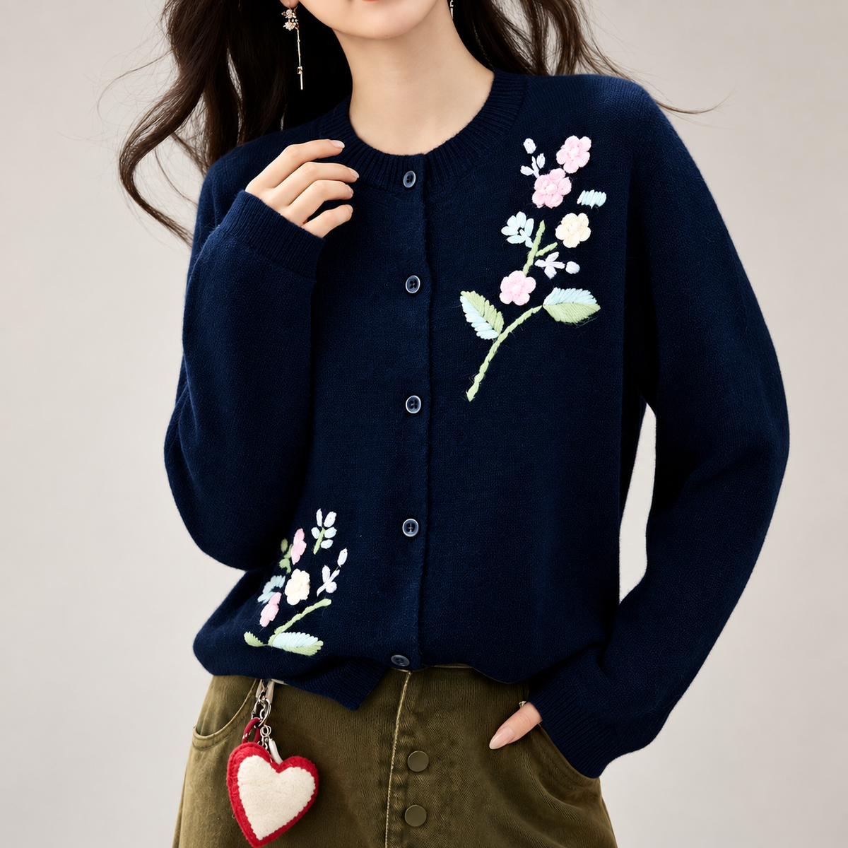 Elodie Floral Embroidered Women’s Cardigan