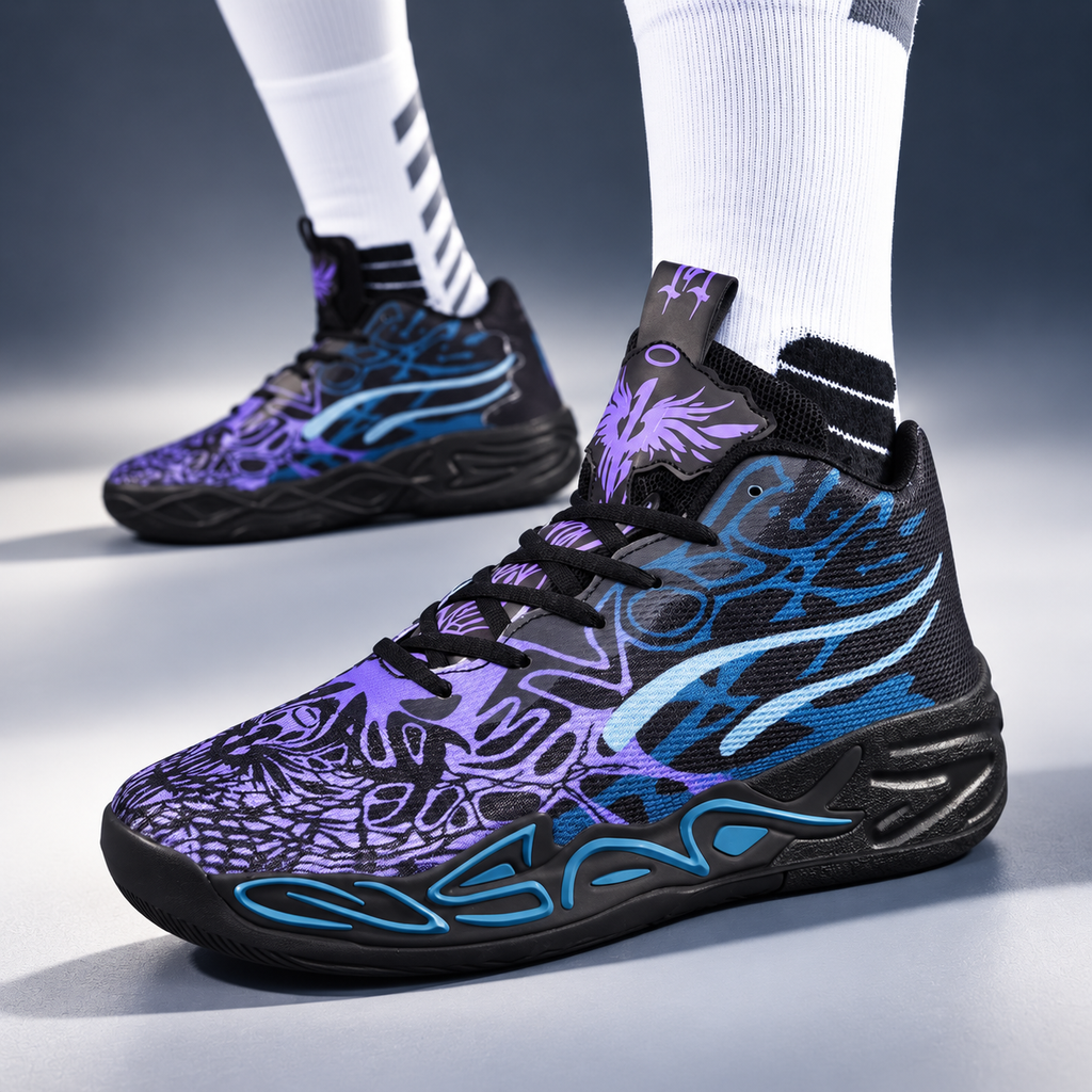 Morgan AeroFlex High-Top Basketball Sneakers – Multicolor Performance Court Shoes