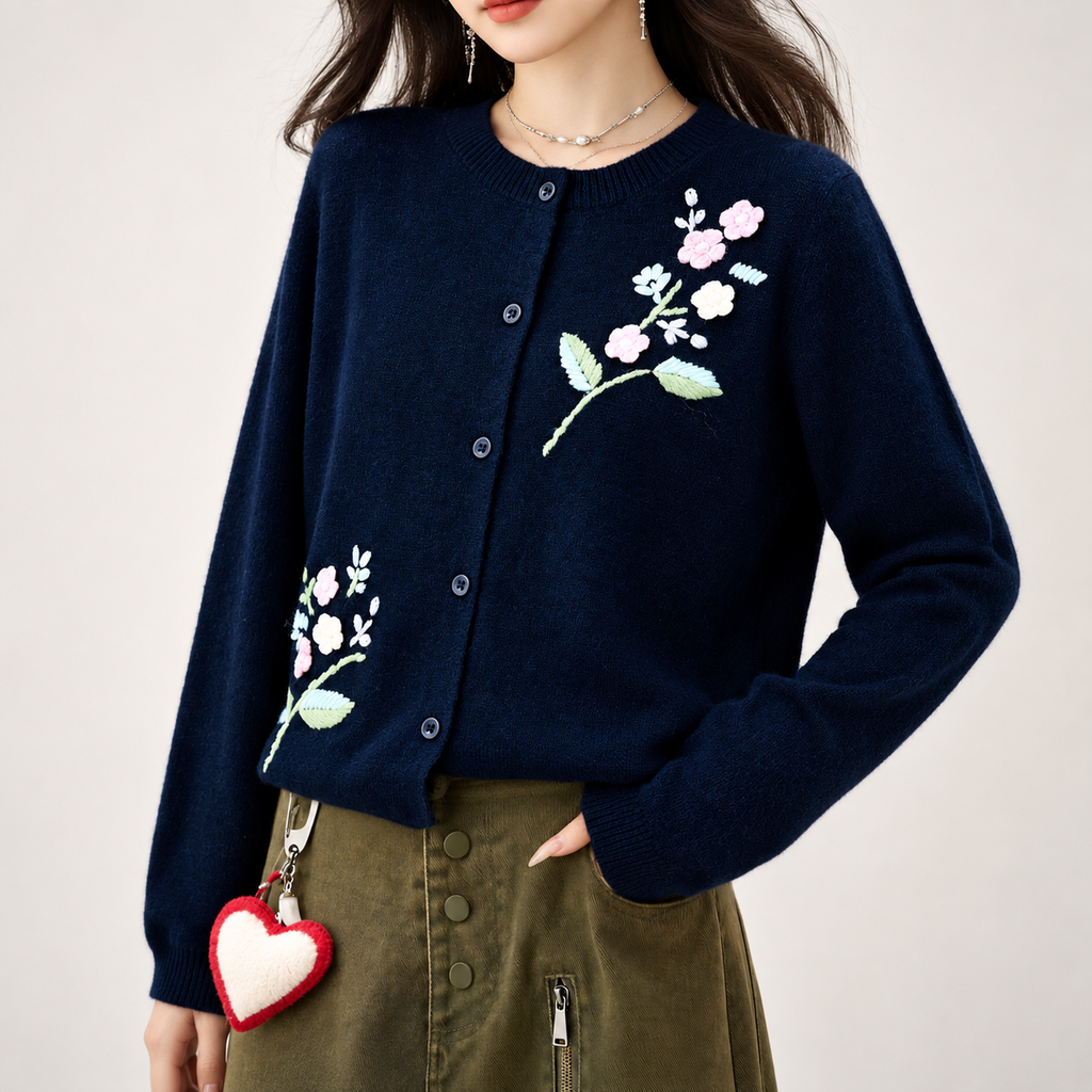 Elodie Floral Embroidered Women’s Cardigan