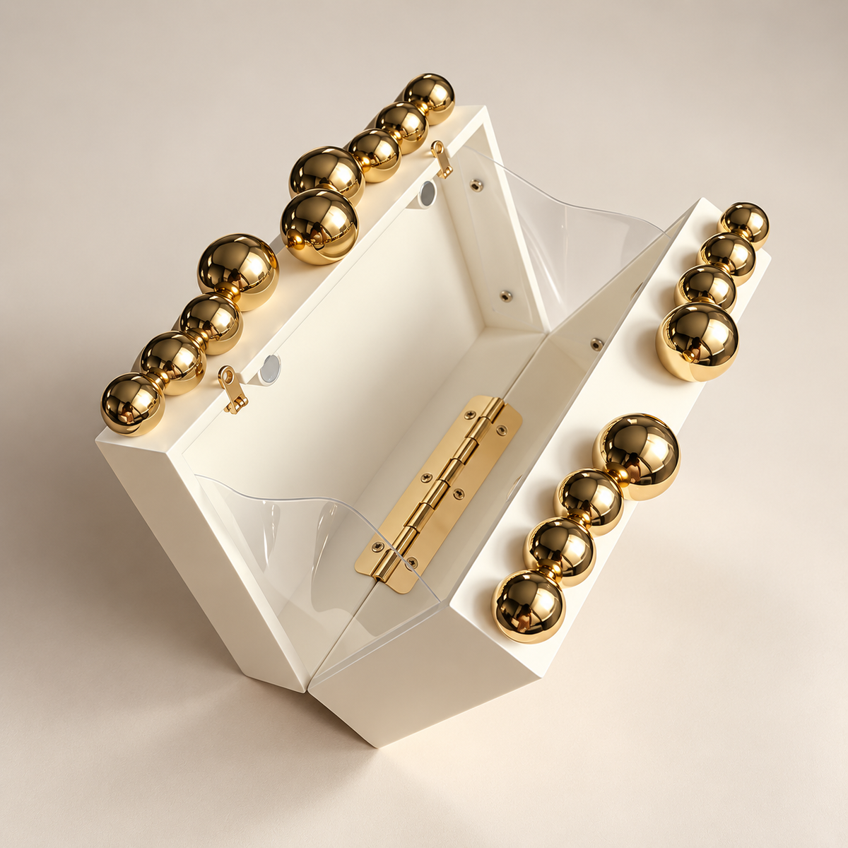 Vivienne Gold Pebble Box Clutch Bag with Chain Strap