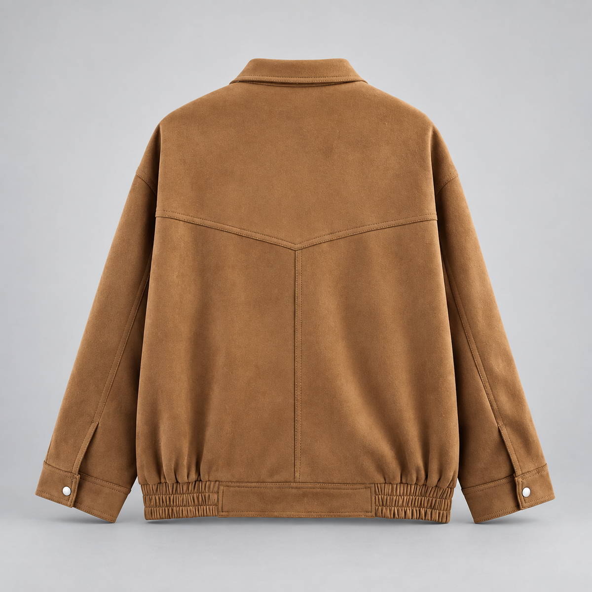 Bennett Women’s Faux Suede Utility Jacket – Relaxed Fit Snap-Front Bomber