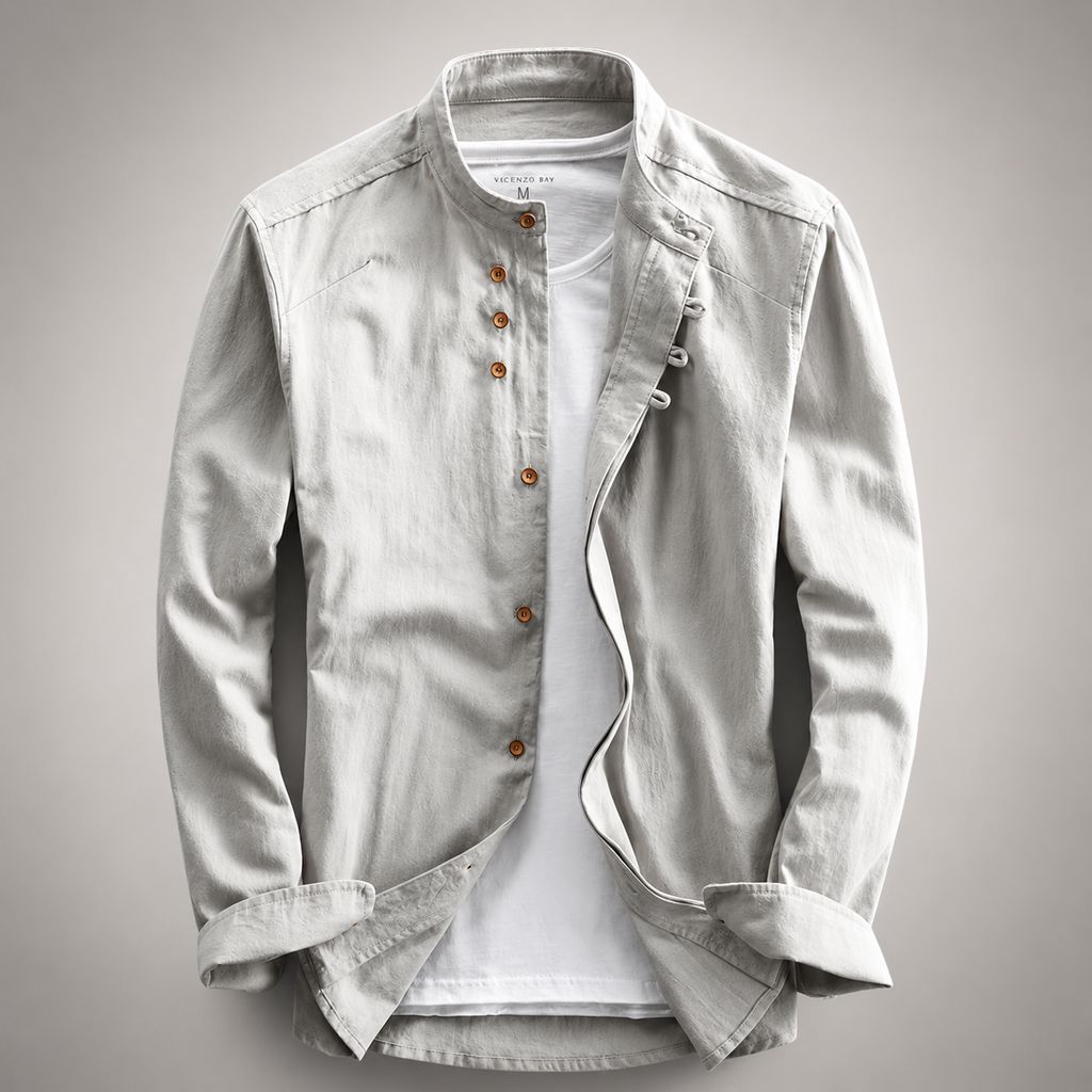 Thierry Men’s Linen-Cotton Button-Down Shirt