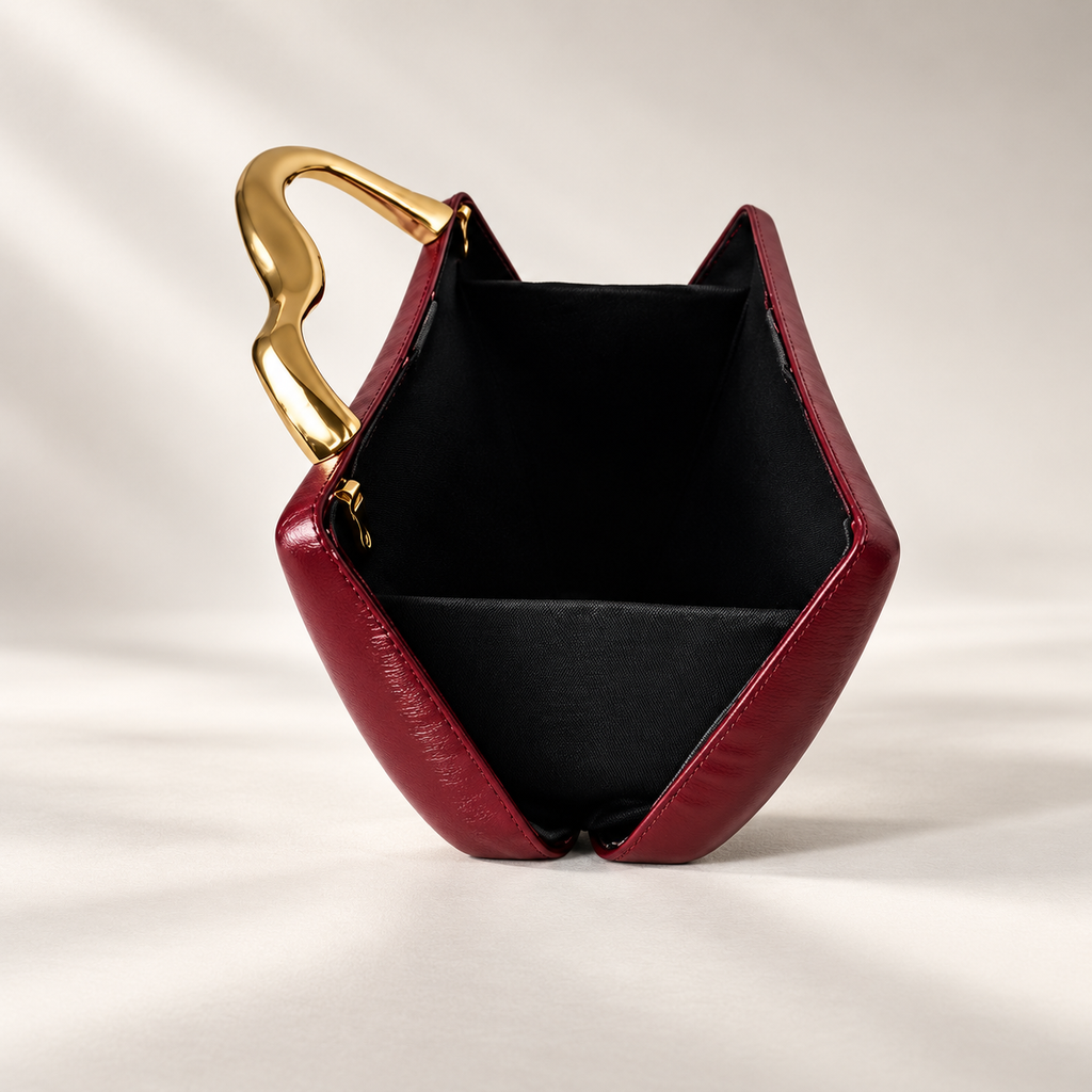 Camille Sculpted Handle Paneled Handbag