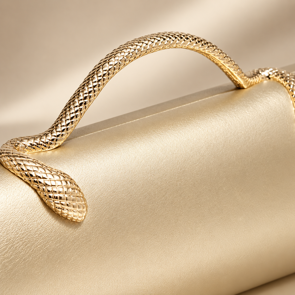 Serafina Snake Handle Cylinder Evening Clutch