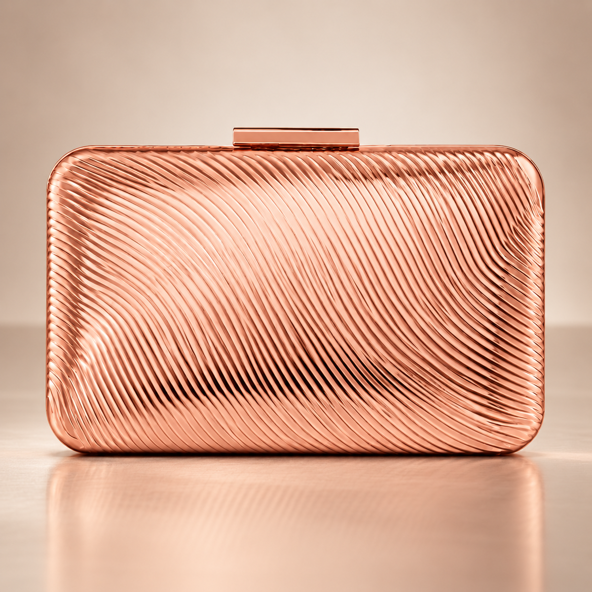 Lucia Metallic Wave Clutch Evening Bag