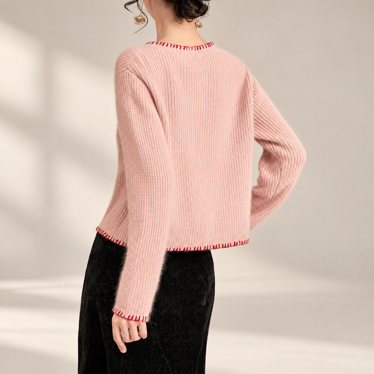 Rosalie Women’s Blush Pink Floral Knit Cardigan