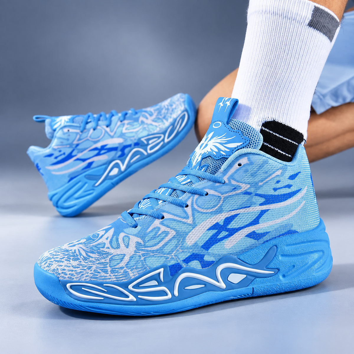 Morgan AeroFlex High-Top Basketball Sneakers – Multicolor Performance Court Shoes
