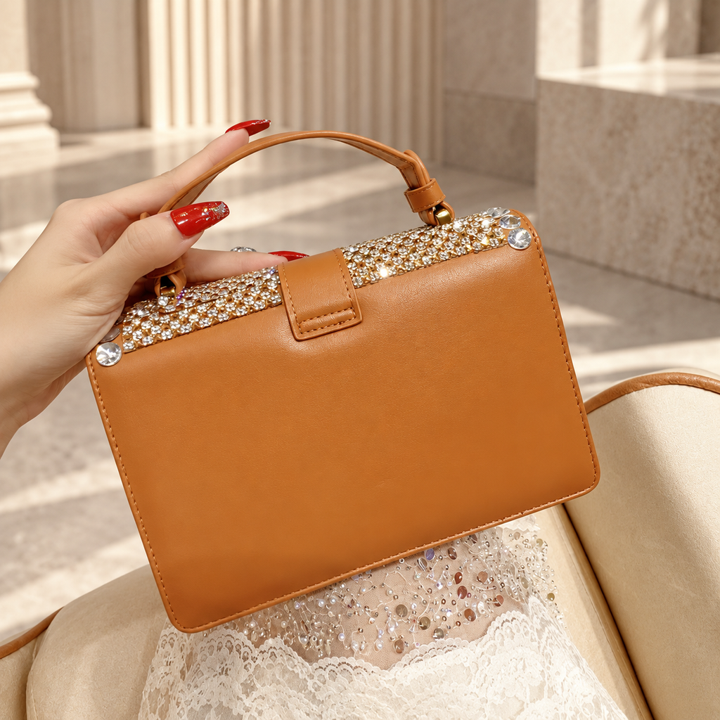 Isabella Crystal-Embellished Top Handle Handbag