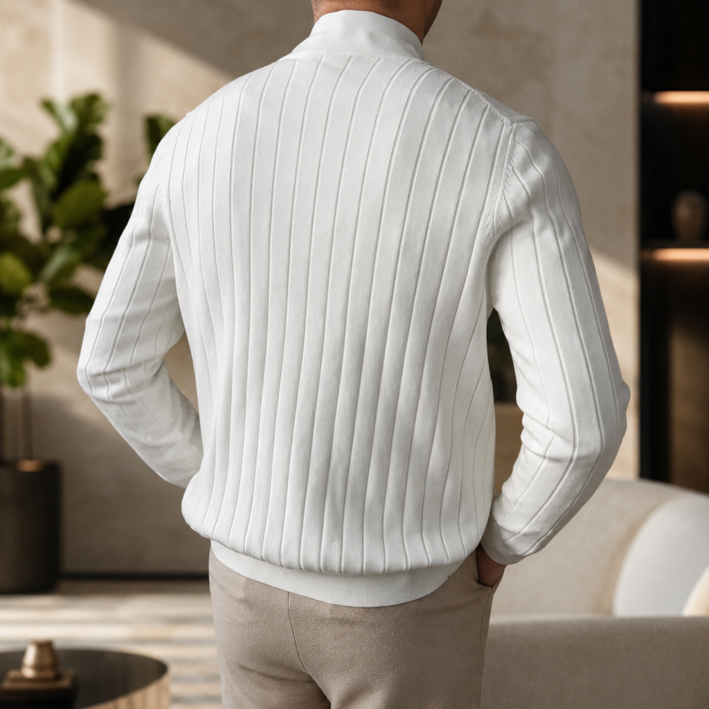 Alistair Men’s Ribbed V-Neck Cardigan
