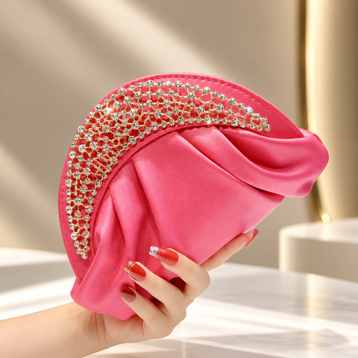 Camille Crystal Crescent Evening Clutch