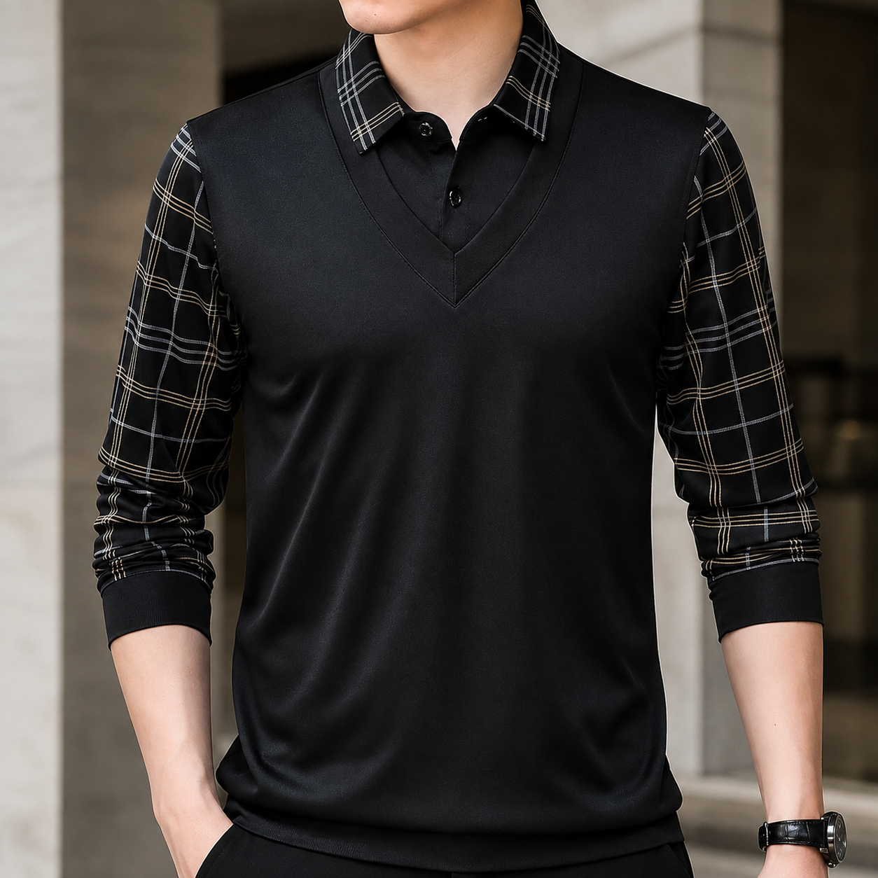 Nicolas Men’s Long Sleeve Polo Shirt