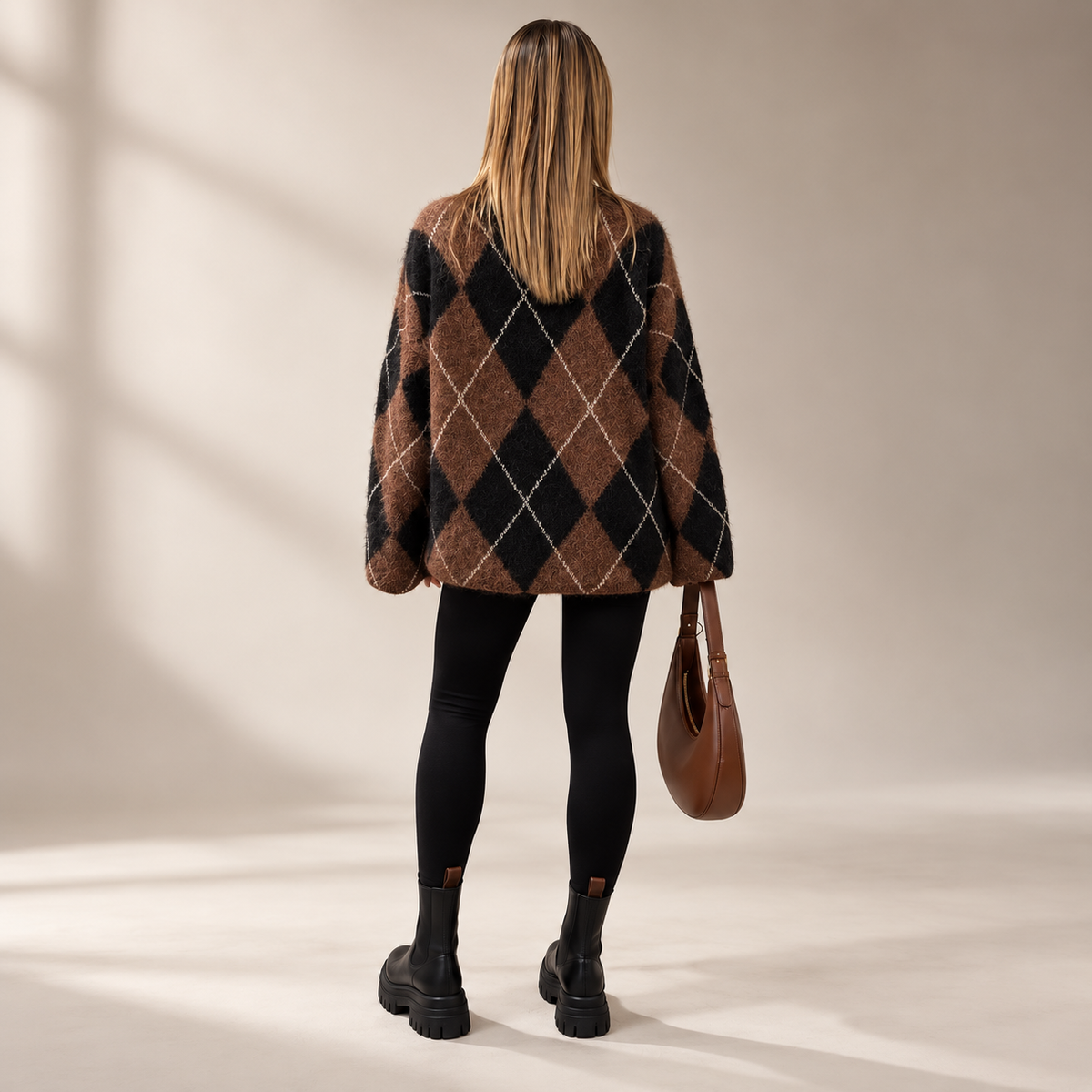 Serena Women’s Argyle Knit Sweater