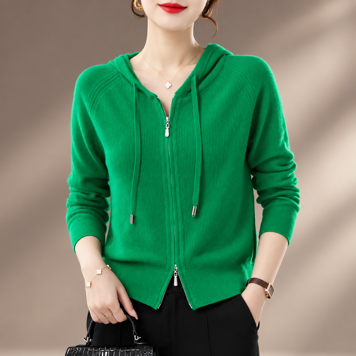 Isadora Women’s Knit Zip-Up Hoodie
