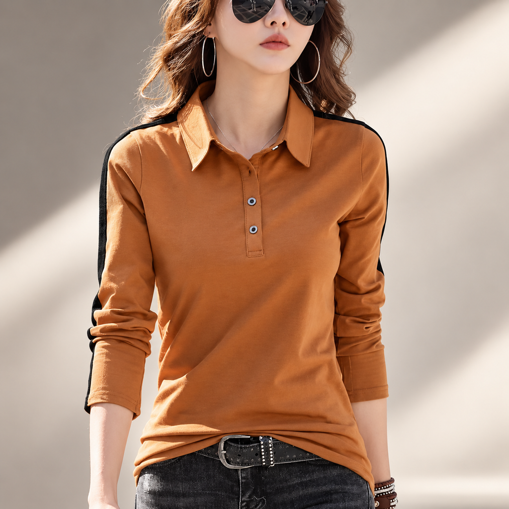 Elena Women’s Long Sleeve Polo Shirt