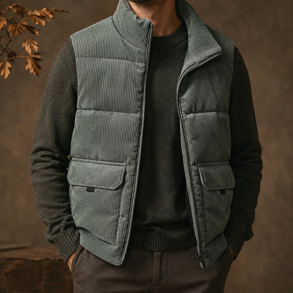 Everett Men’s Corduroy Fleece-Lined Vest