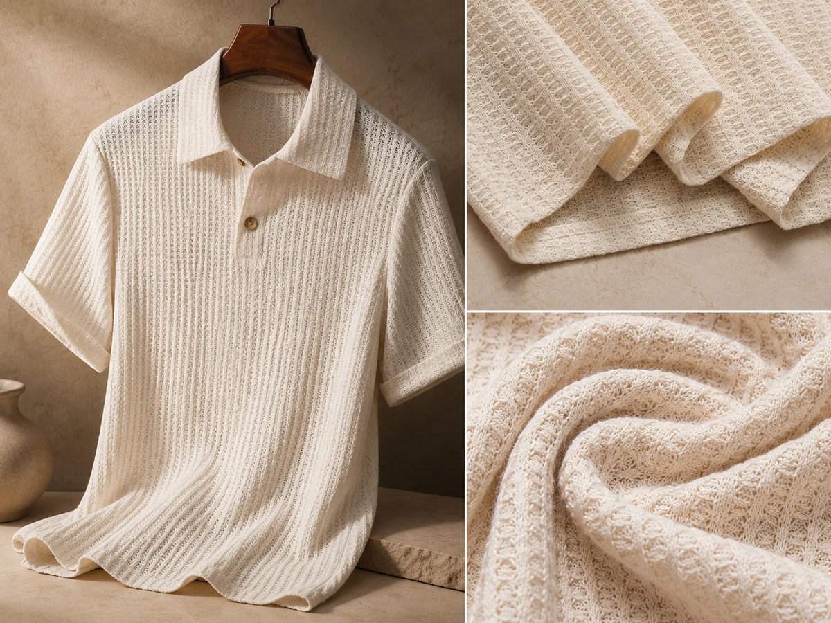 Remington Men's Waffle Knit Polo Shirt