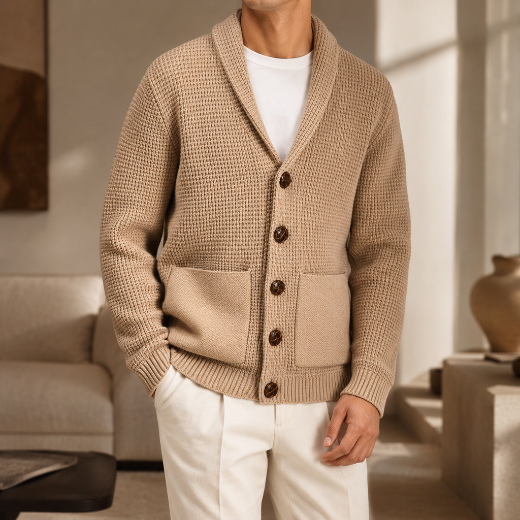 Stefano Men’s Ribbed Button Cardigan