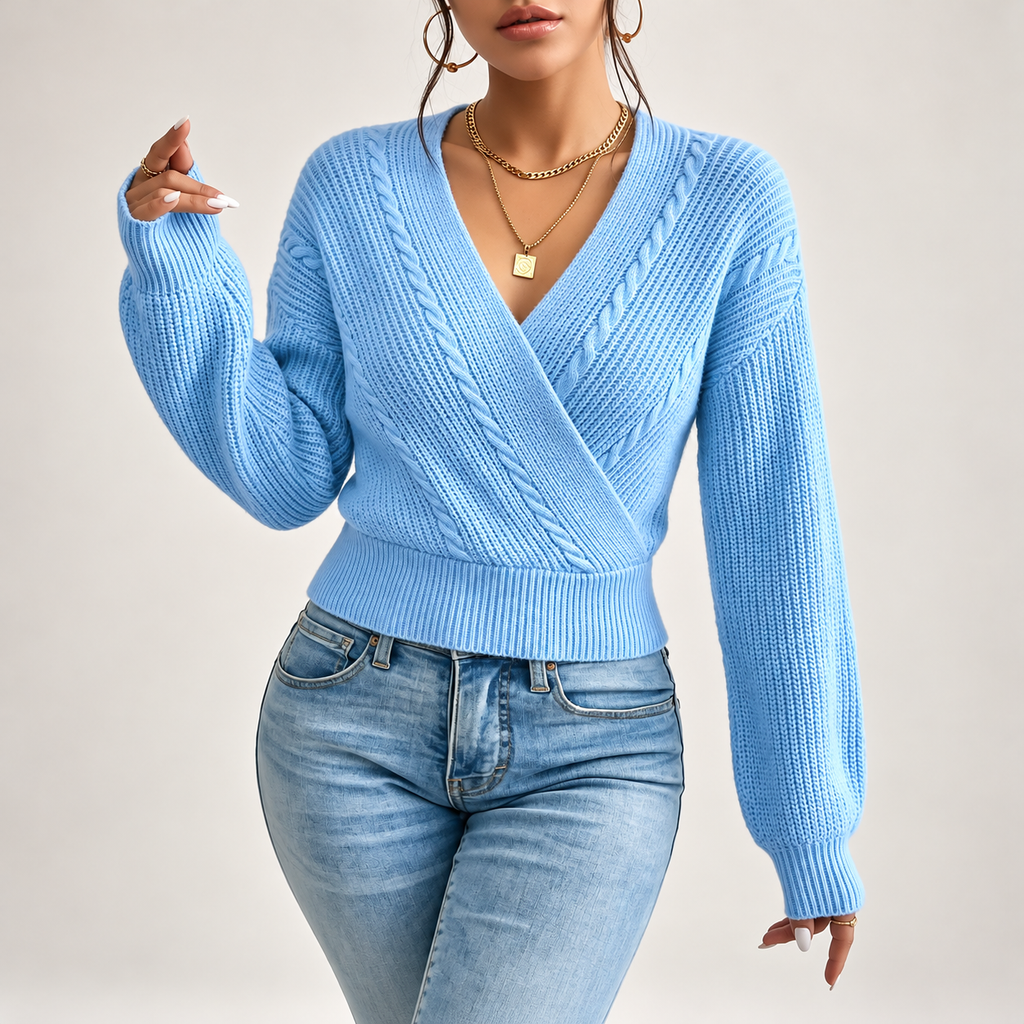 Isabella Women's Cable Knit Wrap Sweater