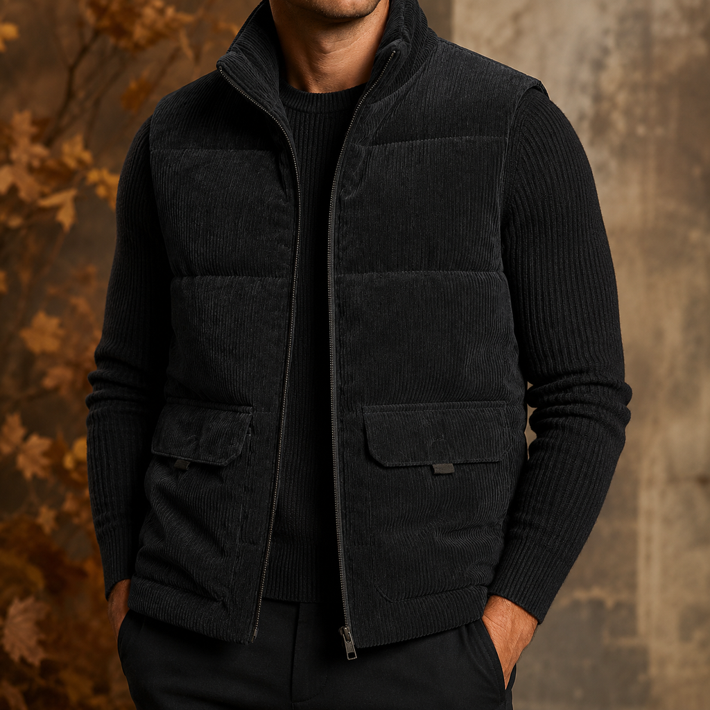 Everett Men’s Corduroy Fleece-Lined Vest