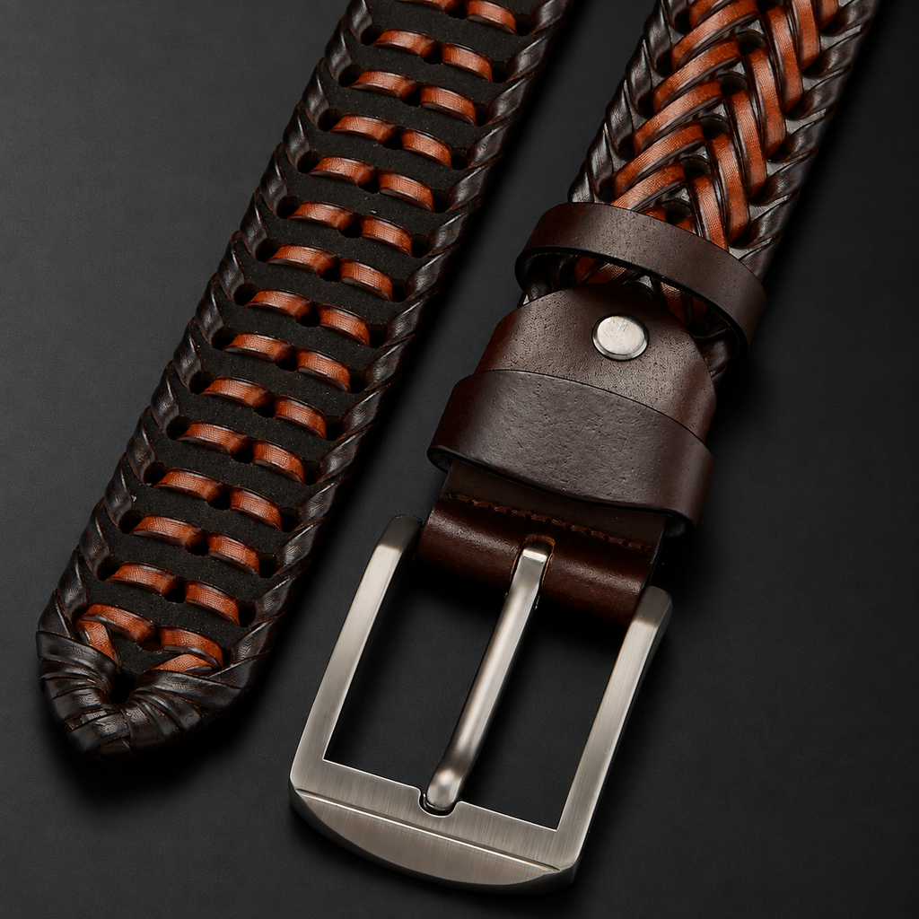 Marco Men’s Braided Cowhide Leather Belt