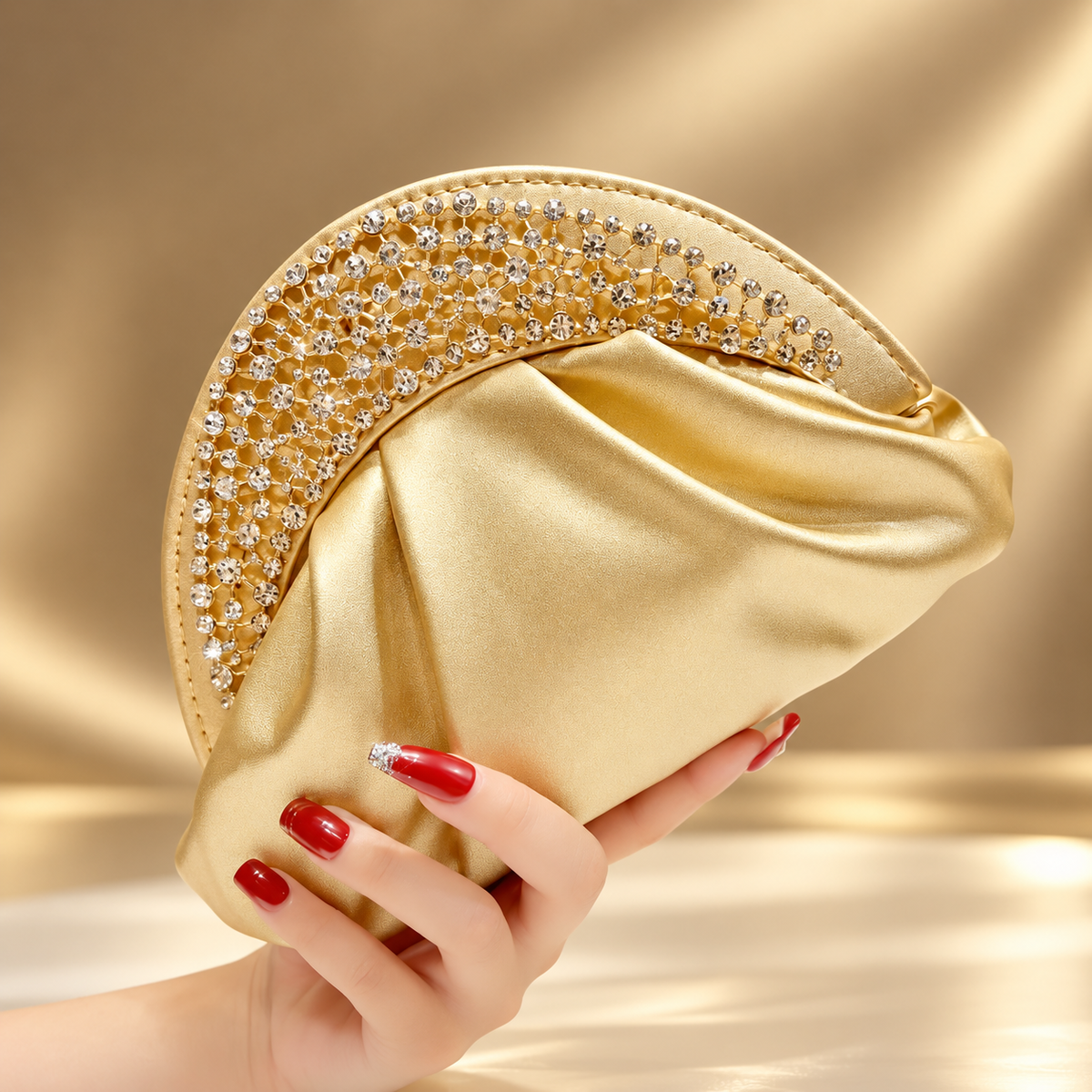 Camille Crystal Crescent Evening Clutch