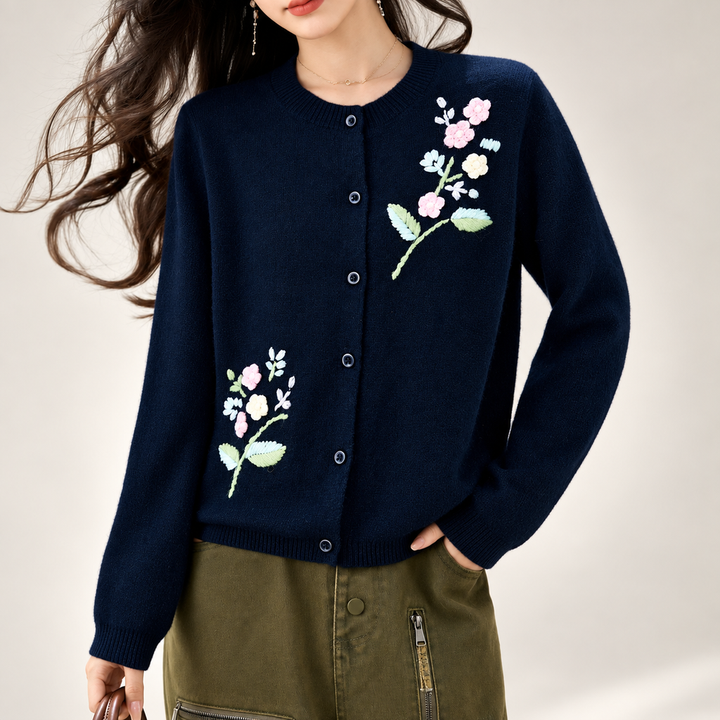 Elodie Floral Embroidered Women’s Cardigan