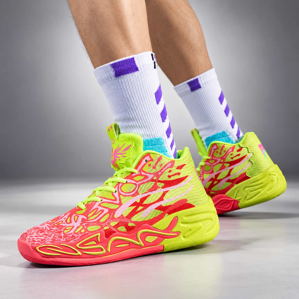 Morgan AeroFlex High-Top Basketball Sneakers – Multicolor Performance Court Shoes