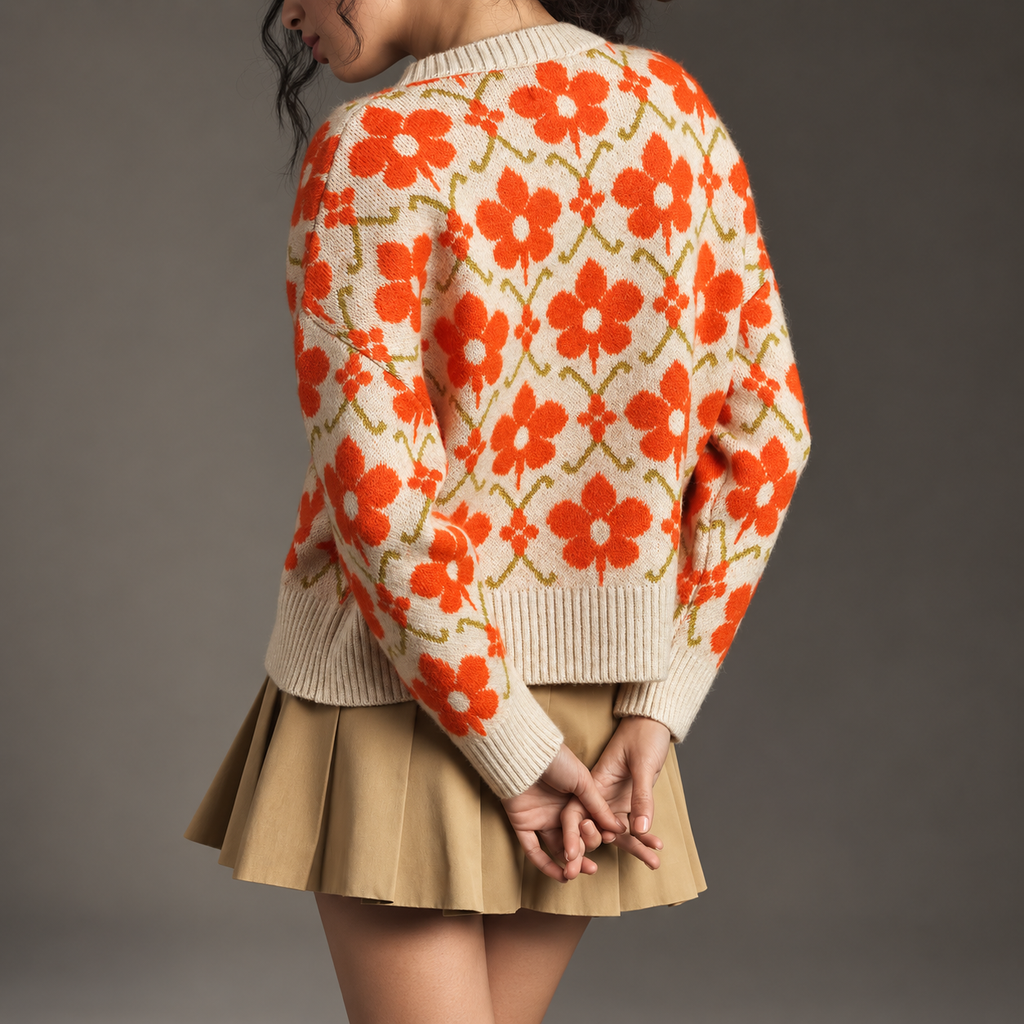 Margot Women’s Floral Knit Button Cardigan