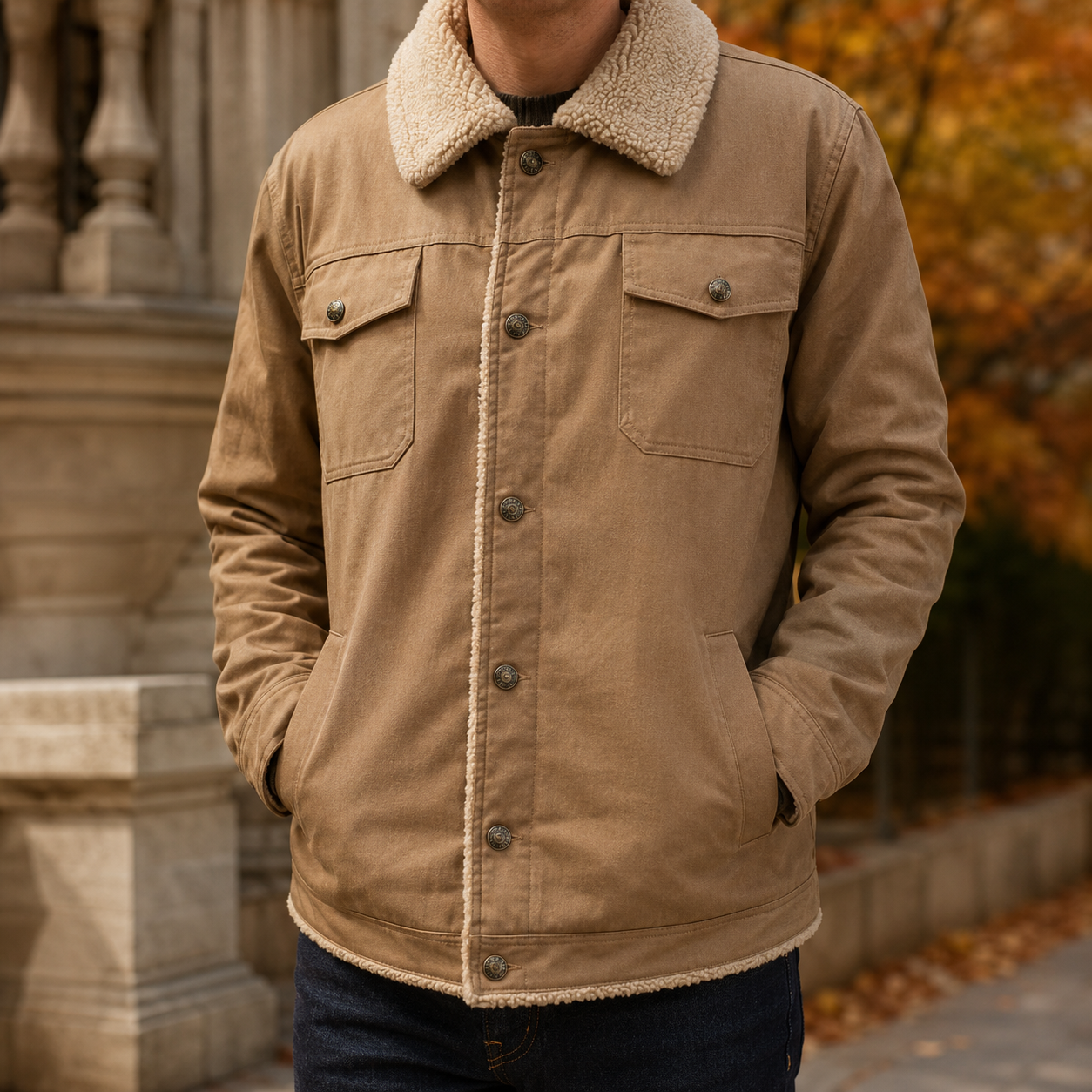 Frederick Men’s Fleece-Lined Bomber Jacket