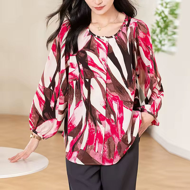 Zoe Retro Print Blouse
