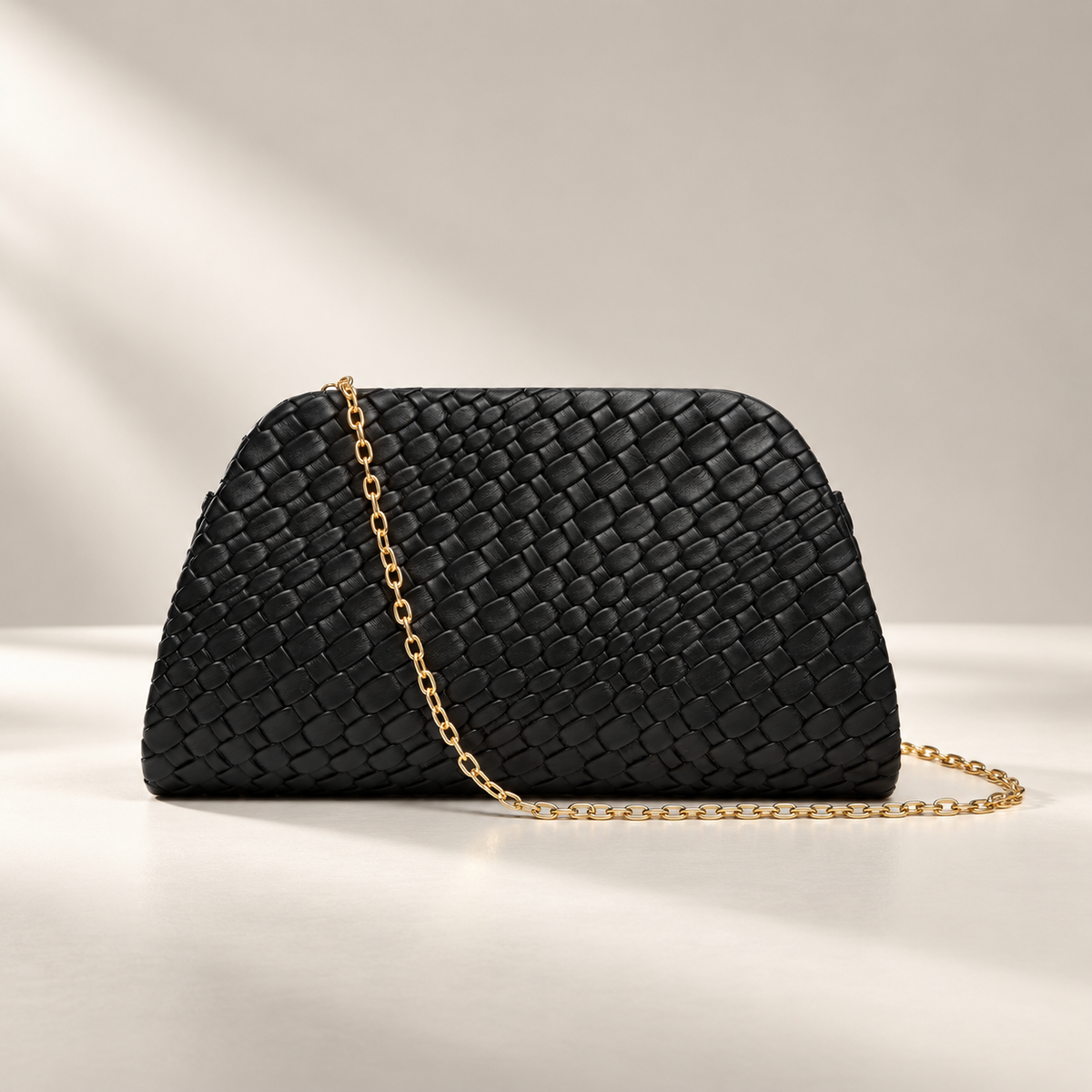 Isabelle Evening Clutch Bag with Gold-Tone Oval Handle
