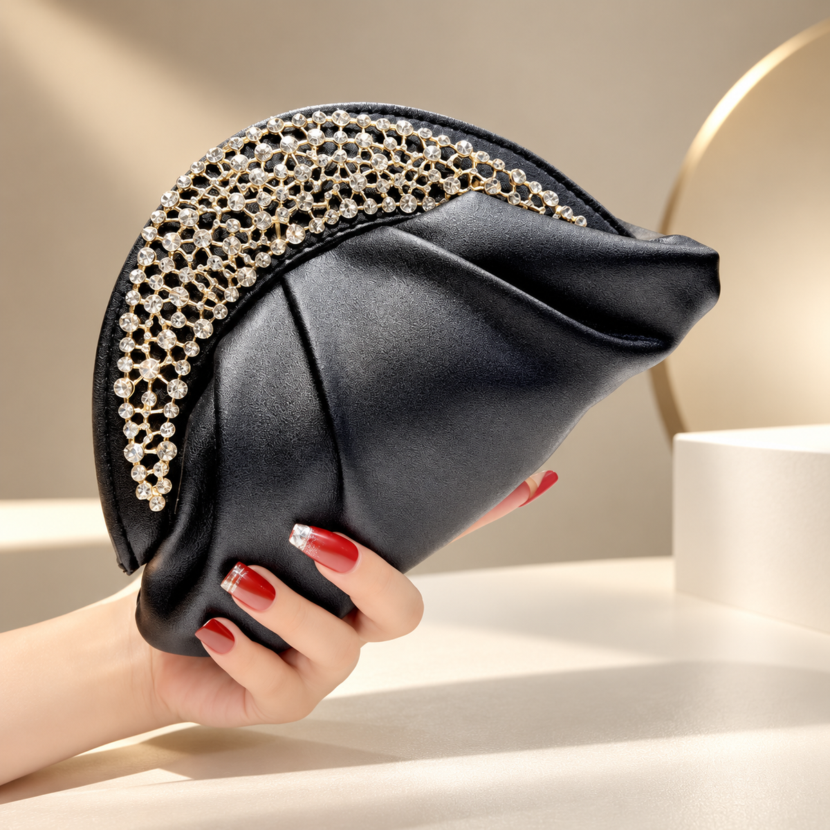 Camille Crystal Crescent Evening Clutch
